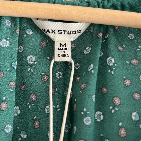 MAX STUDIO NWT Paisley Pattern Chiffon Tunic Dress in Green size medium - Picture 4 of 9